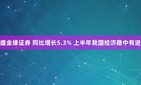盛金缘证券 同比增长5.3% 上半年我国经济稳中有进